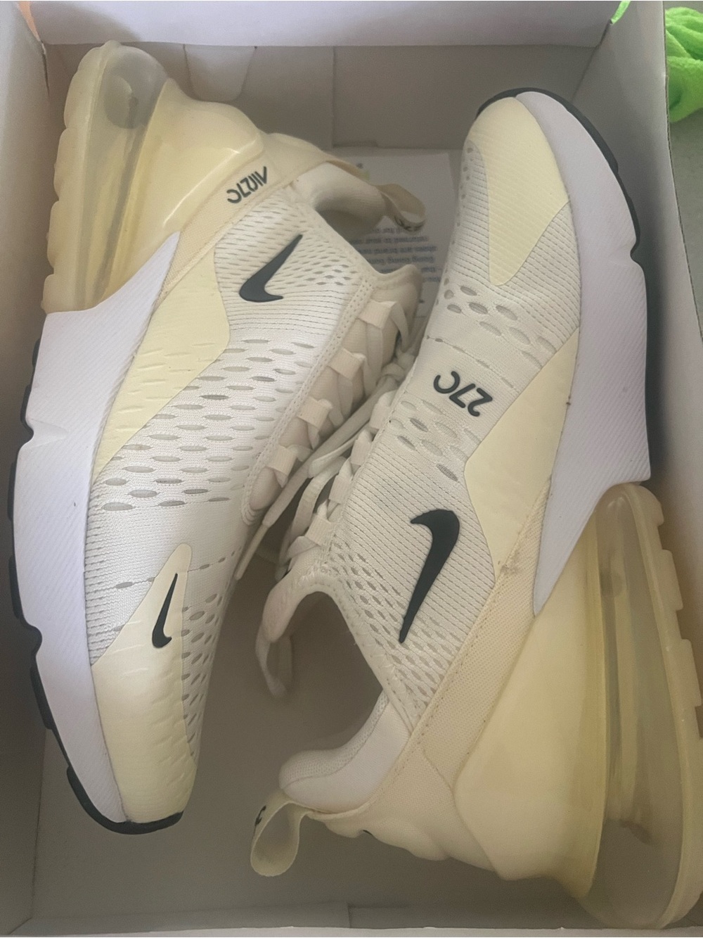 Nike Men's Air Max 270 Cream/White Athletic Sneakers